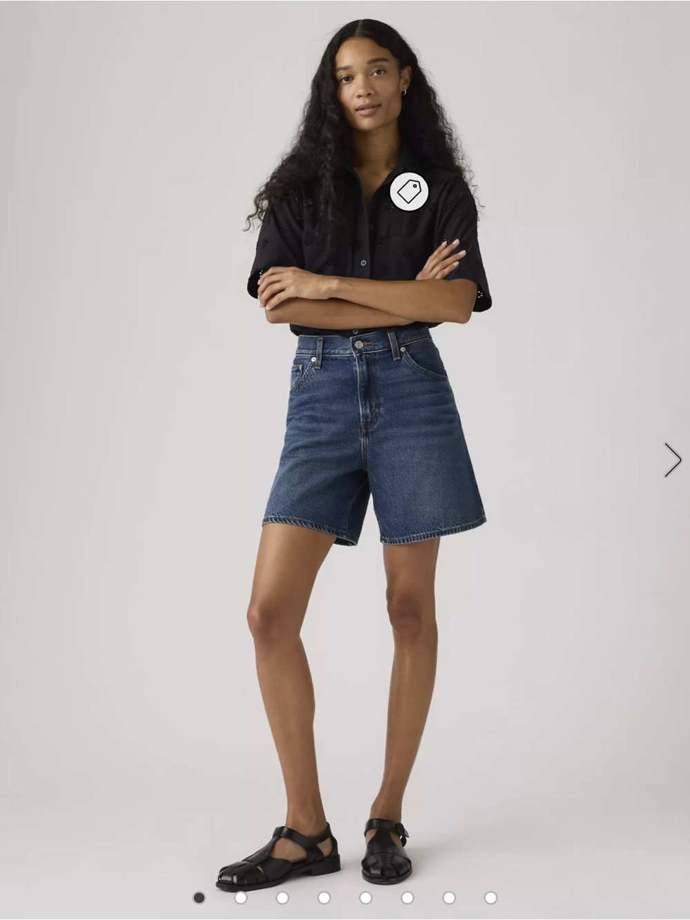 HIGH RISE BAGGY LIGHTWEIGHT WOMEN'S SHORTS, Size 28, Dark Wash